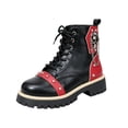 thumbnail image 2 of Willtoo Womens Wedge Platform Boots with Chunky High Platform Heel Lace Up Punk Goth Mid Calf Combat Boots for Autumn Winter, 2 of 5