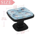 thumbnail image 3 of 4 Pcs Square Cabinet Handle Cupboard Knob Drawer Pulls Handle Skull Drawer Knobs with Screws Furniture Decoration, 3 of 5