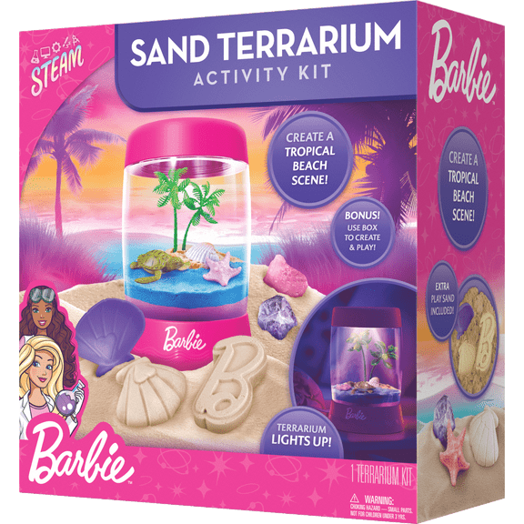 Barbie Light-Up Sand Terrarium Activity Kit for Kids Aged 6 and Up by Blue Marble