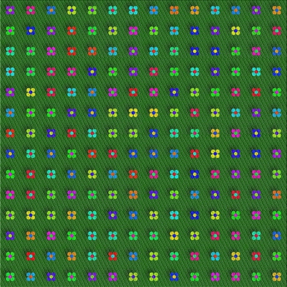 Ahgly Company Indoor Square Patterned Dark Forest Green Novelty Area Rugs, 6' Square