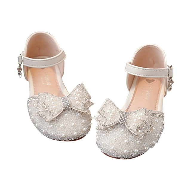 GreatBaby Escarpins de Robe pour Filles de 2 à 10 Ans Paillettes Sequins Talons Bas Chaussures de Princesse Chaussures de Danse de Fête Sandales en Strass