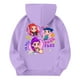 thumbnail image 4 of Moonsky Sudadera con capucha y cordón HUNTRX, estampado de grupo de chicas coreanas, jersey corto, suave y cómodo, top de manga larga para primavera y otoño. Morado claro 110, 4 of 5