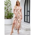 thumbnail image 2 of Chiclily Women's Summer Maxi Dress Loose Short Sleeve T-Shirt Long Dress Floral Casual Side Split Sundress with Pockets, S-2XL, 2 of 9