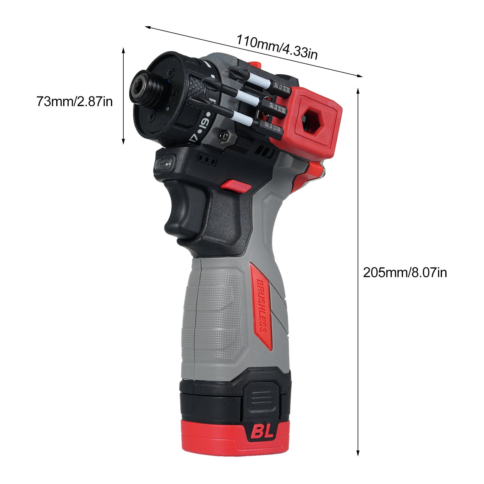 Lithium Screwdriver Tool Kit 16.8V Brushless Power Screwdriver Hammer 45Nm 1600RPM Lithium Screwdriver Tool Kit Electric Screw Driver with Torsion Adjustable 2 Speed Control for Wood PVC ABS