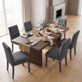 thumbnail image 6 of EOP Dining Chairs Set of 6, Modern Upholstered Fabric Dining Room Chairs, Armless Kitchen Side Chairs with Wood Legs and Padded Seat for Living Room, Bedroom, Kitchen, Gray, 6 of 9