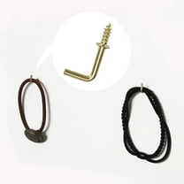 30pcs Cup Hooks Screw-in Wall 1/2 Inch Brass Plating Thread Square Hooks Great for Indoor Outdoor Hanger Gold Tone