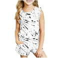 thumbnail image 2 of Nskgu Girls Summer Clothing Sets 2 Piece Outfits Floral Printed Graphic Tank Top and High Waist Shorts with Pockets Sleeveless Sets 3-14 Years, 2 of 8
