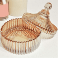 thumbnail image 3 of Decorative Glass Jars with Lid Crystal Storage Bowl Qtip Holder Vanity Canister Jar Bathroom Organizer, 3 of 6