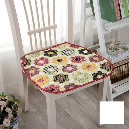 

DancePeanut Thin Chair Cushion Countryside Floral Chair Seat Pads Cotton Dining Chair Cushions with Ties Non Slip Washable (Flower 3 Set of 4)