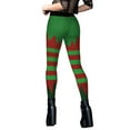thumbnail image 3 of Gureui Women's Christmas Costume Leggings,Funny Striped/Cartoon Bear/Tree Print Patterns Tights Yoga Skinny Pants, 3 of 5