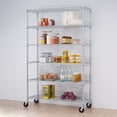 thumbnail image 4 of TRINITY EcoStorage® 6-Tier 48x18x72 Commercial Wire Shelving w/ Backstands & Wheels, NSF - Chrome, 4 of 10