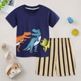 thumbnail image 2 of Ymyiu Summer Clothes for Toddler Boys Boys Active Short Sets Active Short Sleeve T-Shirt and Shorts 2 Piece Athletic Shorts Set 2T 3T (Navy,2-3 Years), 2 of 9