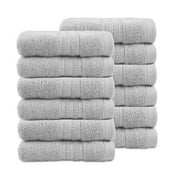 Trident Air Rich 12 Piece Cotton Washcloths, 12 in x 12 in, Gray