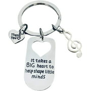 Music Teacher Keychain, Music Note Jewelry, Gift For Music Instructors, It Takes a Big Heart to Teach Little Minds