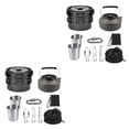 thumbnail image 1 of Advancent Camping Cookware Kit Portable Cooking Equipment Set Pot Pan Outdoor Negro 2Conjunto, 1 of 1