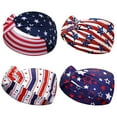 thumbnail image 2 of 4th of July Headbands for Women, Wide Knot Patriotic Independence Day Holiday Hair Band, USA Flag Star Hair Accessory, 2 of 6