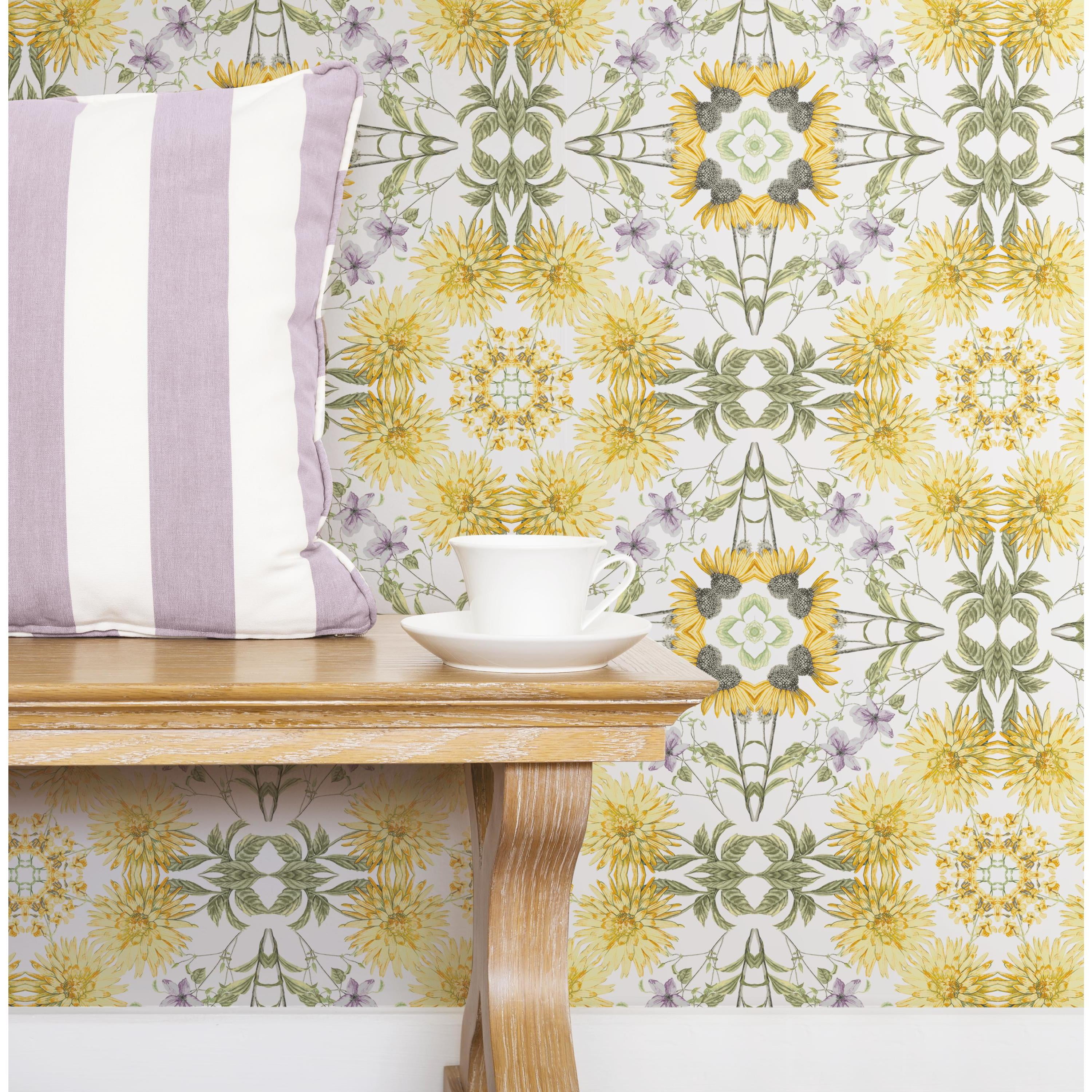 RoomMates Cottage Garden Kaleidoscope Peel and Stick Wallpaper