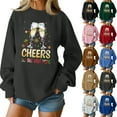 thumbnail image 5 of Women's Fashion Top New Year 2026 Printed Pullover Sweatshirt Holiday Design for Women Casual Celebration Streetwear Top,Green,M, 5 of 6