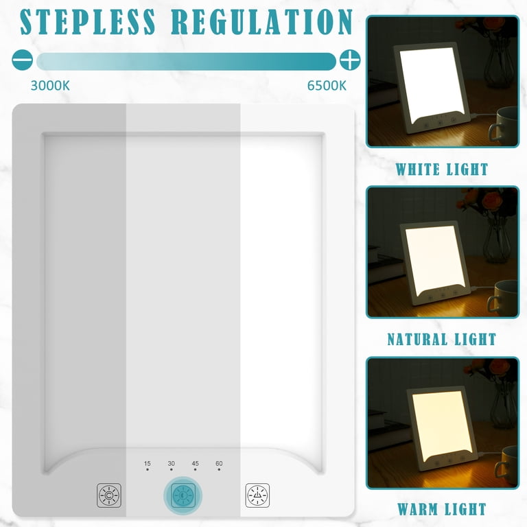 ODOMY 10000 Lux Therapy Lamp, UV-Free, 3 Color Temperature, 10
