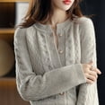 thumbnail image 5 of Ladies 100%Wool/YAMXUN Cardigan Spring New Large Size Twist Coat High-End YAMXUN Sweater Shirt Loose Women Jacket Thick Top, 5 of 6