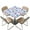 Blue Butterfly Bohemian Flower, variant on FKELYI Pink Yellow Hibiscus Floral Palm Leaf Print Square Tablecloth with Elastic Edge Outdoor Card Table Protective Cover Fitted Table Cloth for Wedding Party, 36x36 inch