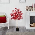 thumbnail image 5 of Nearly Natural 48" Maple Artificial Tree in Black Plastic Pot, 5 of 5