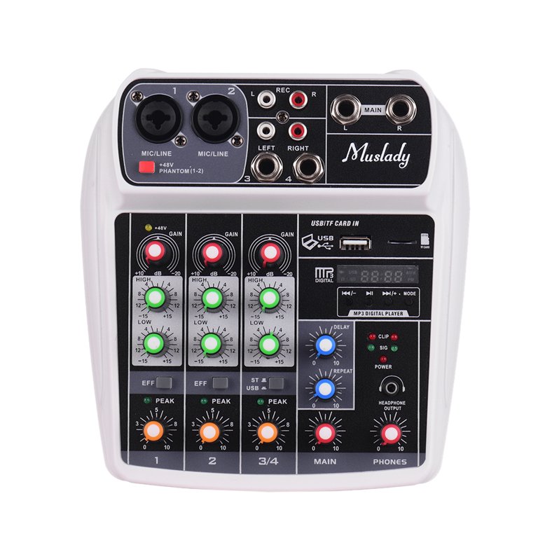 Miumaeov USB Professional Audio Mixer Sound Board Console Desk System  Interface 12 Channel Digital Computer Input AC 110V 50Hz 15W Phantom Power