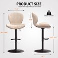 thumbnail image 5 of Waleaf Modern Adjustable Swivel Bar Stools Set of 2, Faux Leather Counter Height Bar Chairs with Back and Footrest for Kitchen Island, 5 of 7