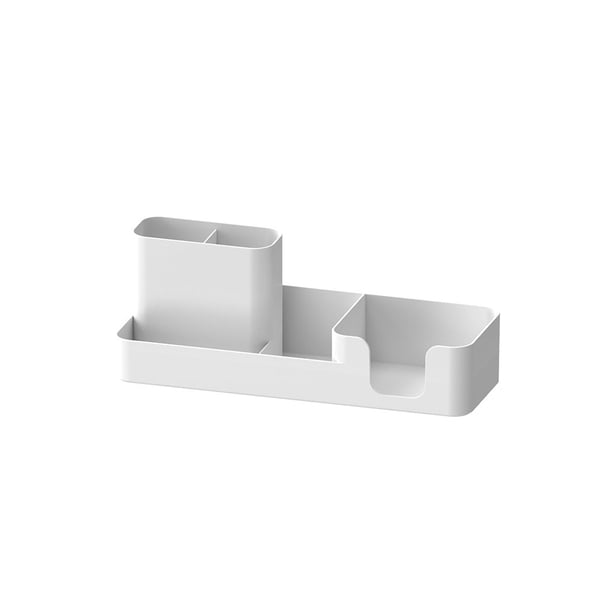 Cateissary Soporte para bolígrafo de almacenamiento creativo, caja de papelería de escritorio, organizador de compartimentos, estuche de para Almacenamiento y organización del hogar Blanco Cateissary HA079822-01