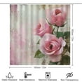 thumbnail image 2 of 4 Piece Shower Curtain Sets Pink Roses Shabby Chic Painting Rug Toilet Lid Cover And Non-Slip U Shape Mat Pink Blooming Romantic Roses Bathroom Decor Sets for Bathroom Decor Set 72inch X 72inch, 2 of 8