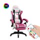 thumbnail image 2 of Silla de juegos RGB con respaldo transpirable RGB, silla de juegos LED rosa y blanca con reposapiés, gato bonito, Hello Kitty, rosa, oficina en casa, 2 of 4