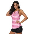 thumbnail image 5 of Women Red/Blue/Rosy/Green Print Tankini Swimwear, 5 of 5