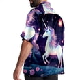 thumbnail image 3 of Starry Unicorn Men's Short Sleeve Printed Button Down Beach, Casual, Poplin Shirts for Summer Vacation, 3 of 6