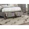thumbnail image 4 of Transitional Beautiful Grey Hue 4pc Bedroom Furniture Queen Size Bed w Drawers FB Dresser Mirror Nightstand Sleigh Oak Veneer, 4 of 9
