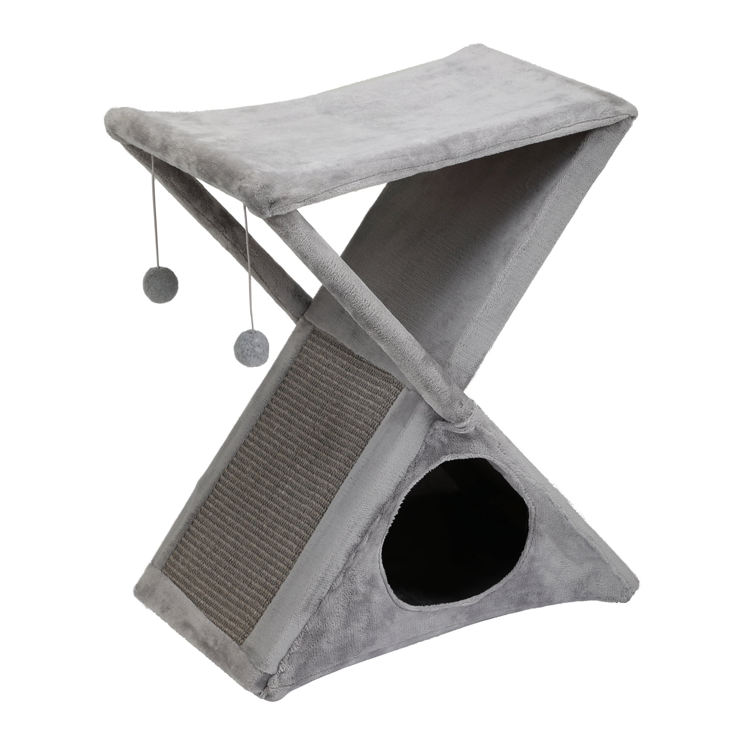Pefilos Fold and Store Cat Tower Tree Cat Nest Hammock for Kitten Ferret Puppy Rabbit or Small Pet, Gray Pefilos Fold and Store Cat Tower Tree Cat Nest Hammock for Kitten Ferret Puppy Rabbit or Small Pet, Gray