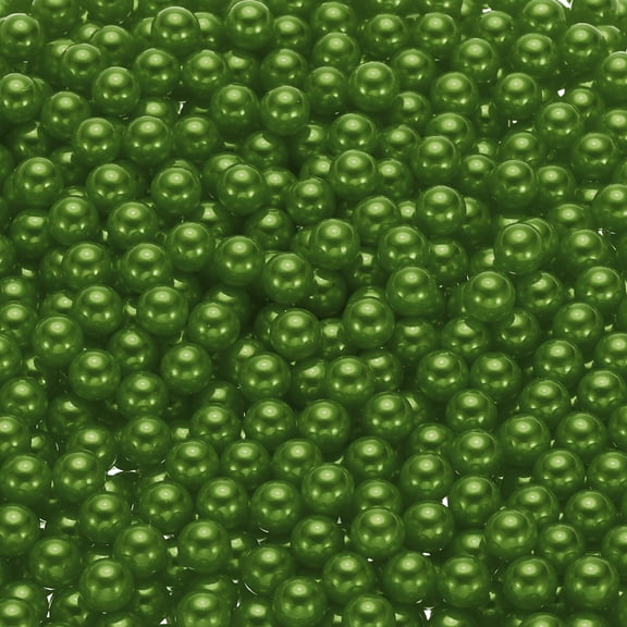 Uxcell 1000Pcs Faux Pearl for Crafting, 8mm No Hole ABS Round Pearls Beads for Cosmetic Boxes, DIY, Deep Green