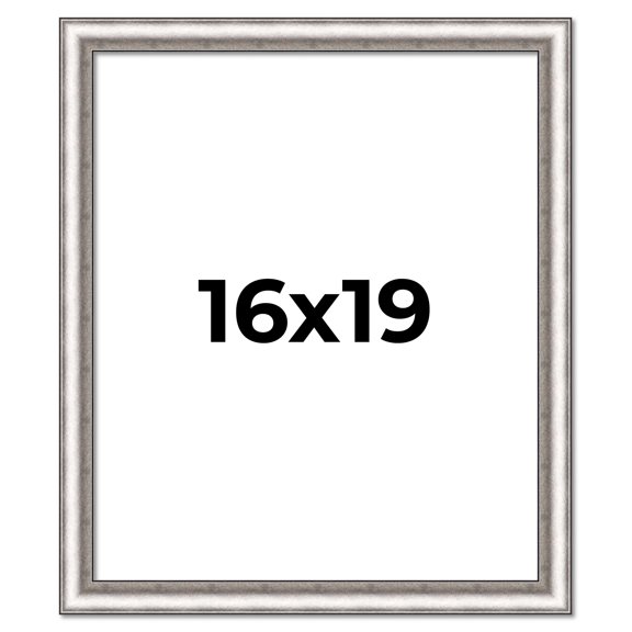 16x19 Frame Silver Real Wood Picture Frame Width 1.25 Inches | Interior Frame Depth 0.5 Inches |