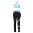 thumbnail image 2 of Manyakai Kids Girls Sport Bras Dance Gymnastics Crop Top with Athletic Leggings Set 2 Piece Gym Yoga Light Blue 10, 2 of 7