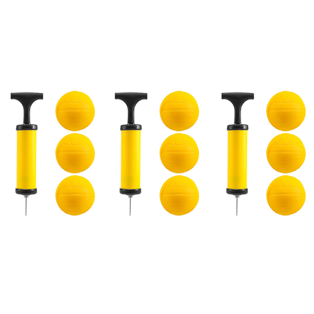 Roundnet Game Ball Replaceable Competitive Balls Mini Volleyball 9-Pack with Pump