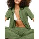 thumbnail image 3 of VISgogo Traje de ocio de verano para mujer, camisa de manga corta con solapa de color sólido para mujer + pantalones largos divididos de cintura alta VISgogo moda, 3 of 5