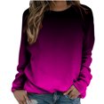 thumbnail image 2 of Viikei Sweatshirts for Women Clearance under $10,Long Sleeve Shirts for Women Fall Womens Tops Fashion,Women Long Sleeves Casual Gradient Printing Crewneck Pullover Sweatshirt Tunic Tops Hot Pink S, 2 of 4