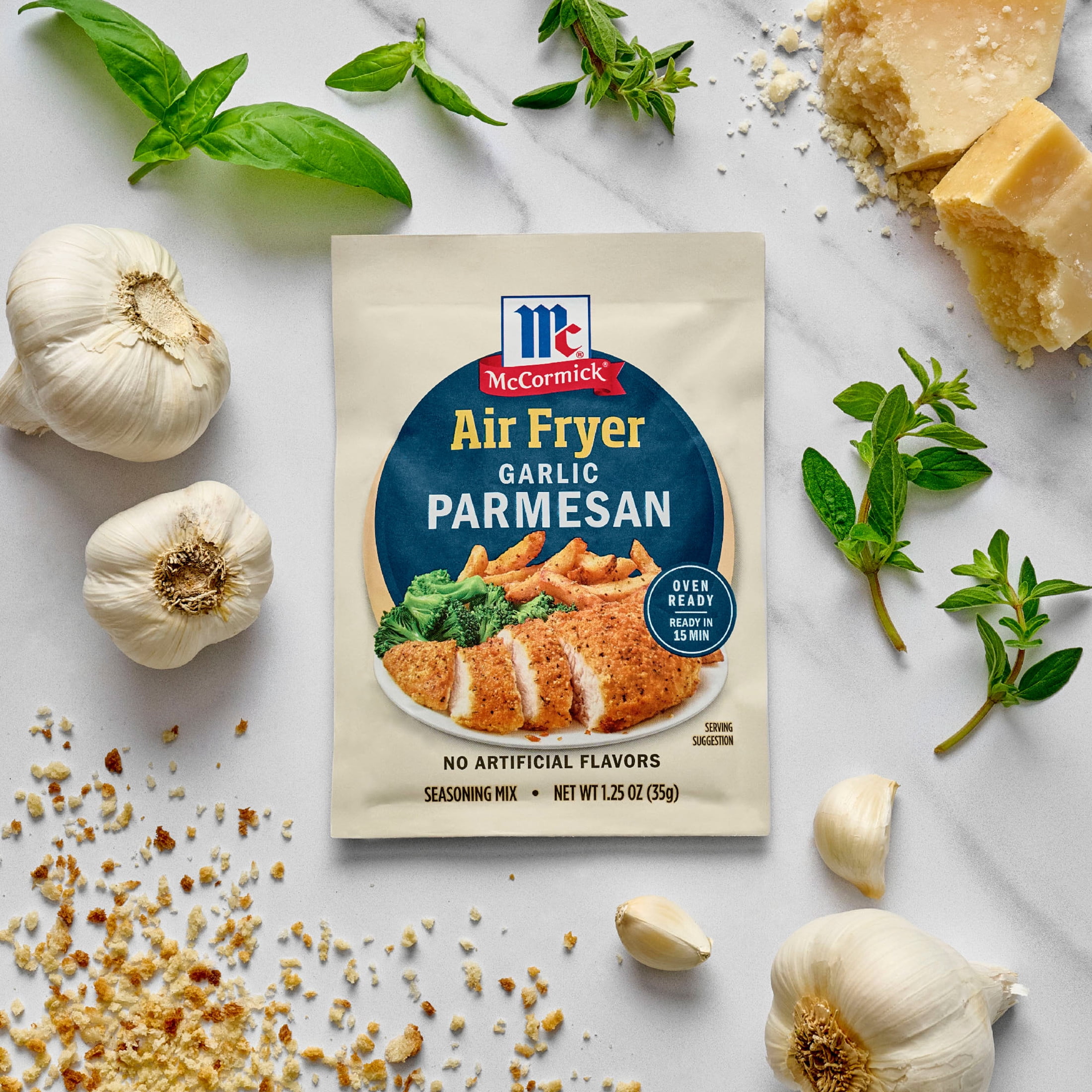 (2 pack) McCormick Air Fryer Garlic Parmesan Seasoning Mix, 1.25 oz Packet