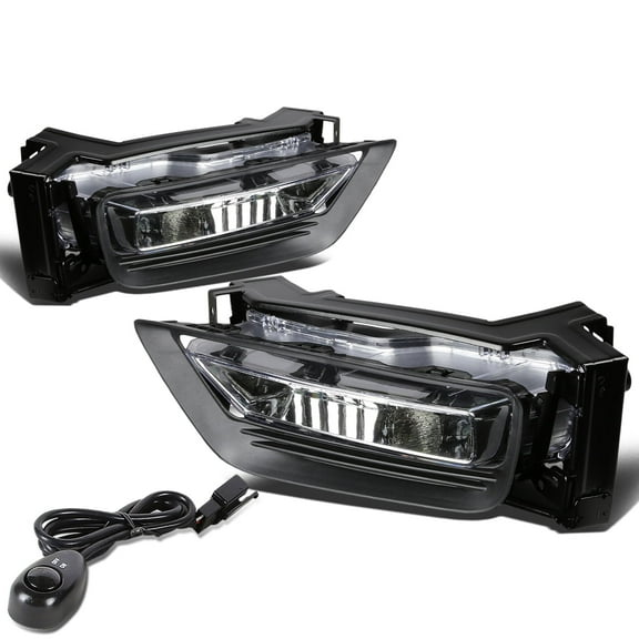 DNA Motoring For 13-15 Honda Accord Sedan Clear lens Bumper Fog Light Lamps Pair w/Wiring Harness Switch