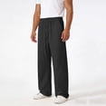 thumbnail image 2 of USNSM (M-5XL) Big and Tall Mens Casual Sweatpants Drawstring Elastic Waist Workout Pants Straight Leg Outdoor Sports Trousers with Pockets Black XXXXL, 2 of 8