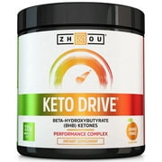 Zhou Keto Drive Exogenous Ketone Performance Complex | BHB Salts | Formulated for Ketosis, Energy and Focus | Orange Mango | 16 Servings, 8.29 oz