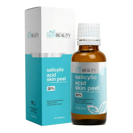 SALICYLIC ACID Skin Chemical Peel 30% | Natural Beta Hydroxy Acid (BHA) For Oily Skin | Treats Acne, Clogged Pores, Blackheads, Seborrheic Keratosis, Warts, Scars & (Best Peel For Acne Scars)