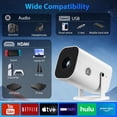 thumbnail image 4 of Mini proyector YGSKK 1080P Bluetooth 5.3 con base giratoria de 210°, 4 of 9