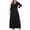 Black, variant on POSESHE Plus Size Women's Solid 3/4 Sleeve Evening Gown, Flowy V-Neck Maxi Dress