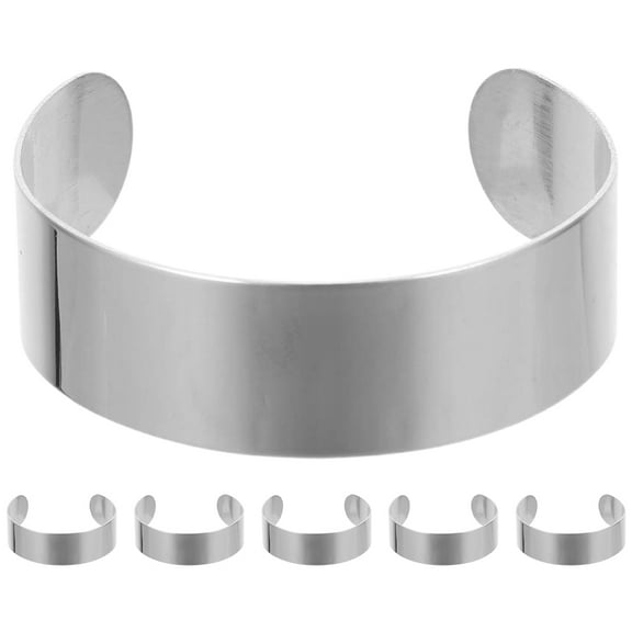 FOLOYORI Open Cuff Bracelet Blanks Stainless Steel Diy Making 6Pcs 2.48X2.36X0.79In
