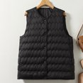 thumbnail image 4 of Dwaogom Women's Light Down Jacket Women's Large Size Slim Short Winter Waistcoat Lnternal Zip Teddy Jacket Women Womens Waffle Knit Shacket, 4 of 9